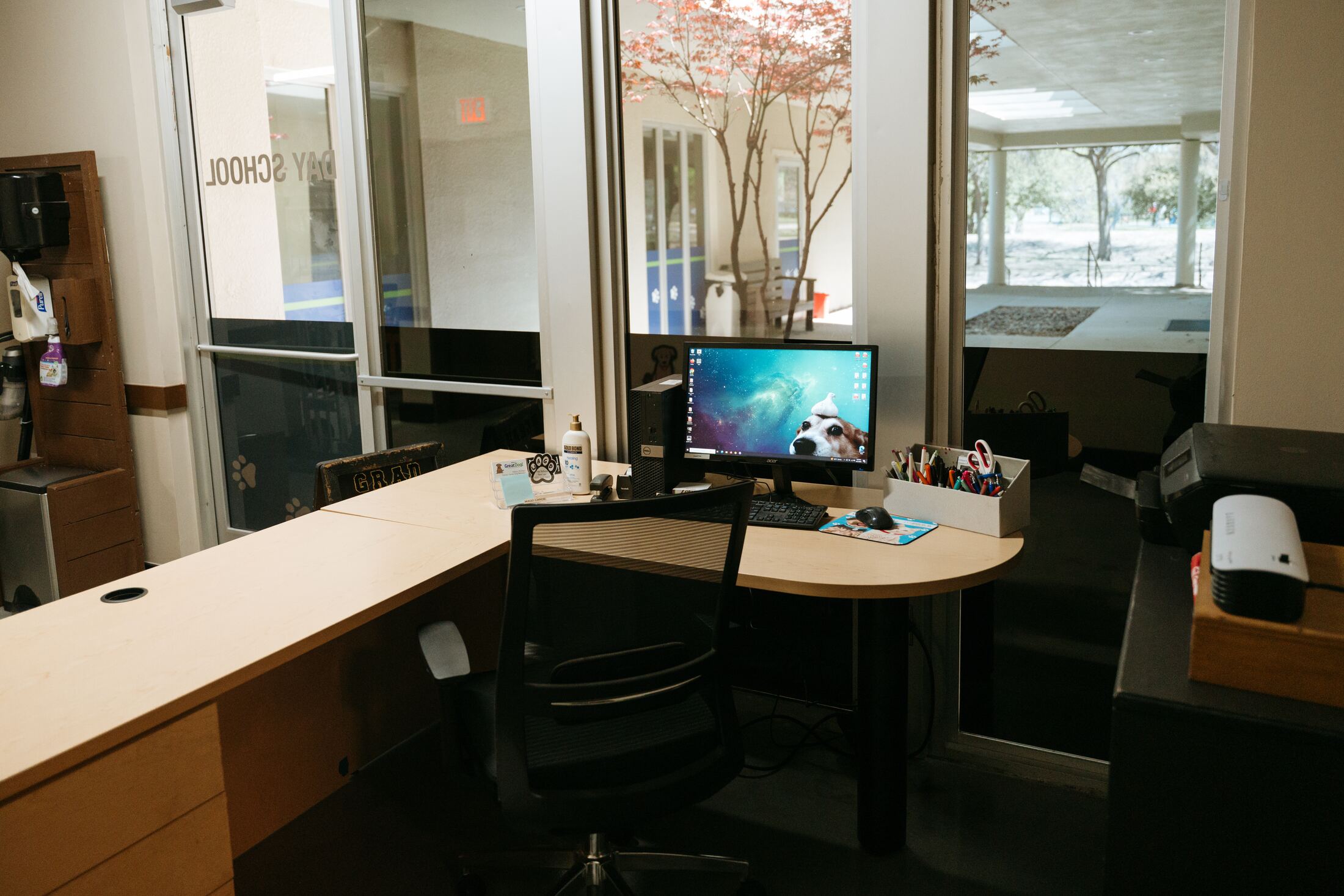Reception desk inside the finished training center